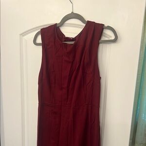 Express Red Mock Neck Sheath Midi Dress for Prom